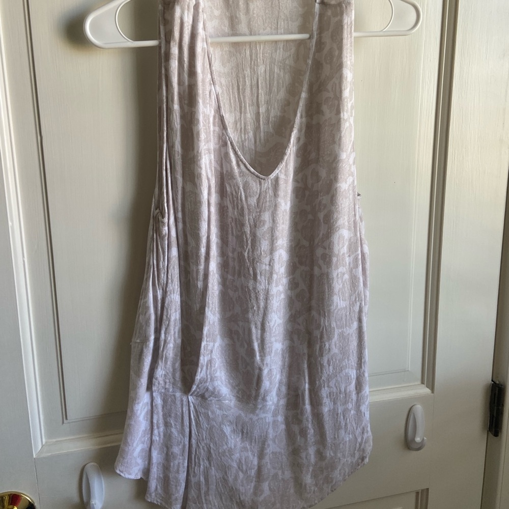 Tank Top with pale tan flowers